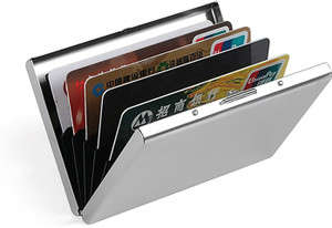 StealODeal Men & Women Silver Aluminium Card Holder