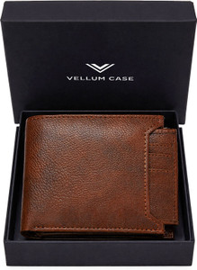 Thevellumcase Men Formal, Casual, Trendy Brown Genuine Leather Wallet