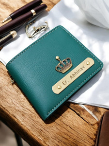 CELED Men Formal Green Genuine Leather Wallet
