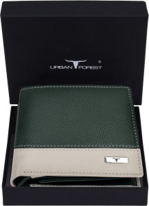 URBAN FOREST Men Green Genuine Leather Wallet