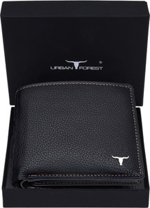 URBAN FOREST Men Black Genuine Leather Wallet