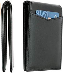 CONTACTS Men Casual Black Genuine Leather Wallet