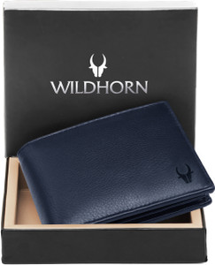WILDHORN Men Casual Blue Genuine Leather Wallet