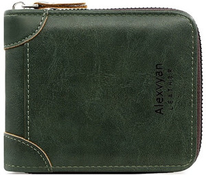 AlexVyan Men Casual, Ethnic, Evening/Party, Formal, Travel, Trendy Green Genuine Leather Wallet