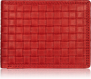 DOECRAFT Men Casual, Formal, Trendy Red Genuine Leather Wallet