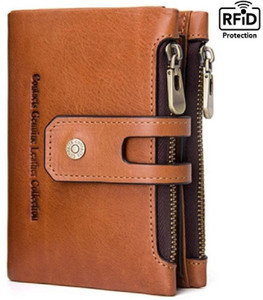 CONTACTS Men Brown Genuine Leather Wallet