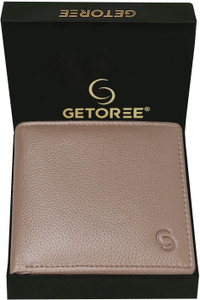 GETOREE Men Casual Beige Genuine Leather Wallet