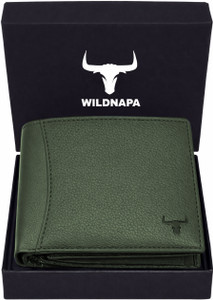 WILD NAPA Men Green Genuine Leather Wallet
