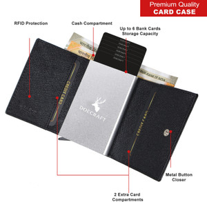DOECRAFT Men Casual, Formal Black Genuine Leather Wallet