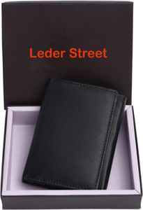 Leder Street Men & Women Formal, Trendy Black Genuine Leather Wallet
