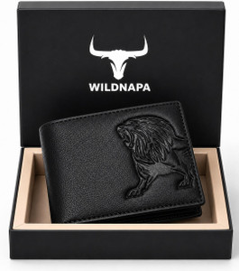 WILD NAPA Men Black Genuine Leather Wallet