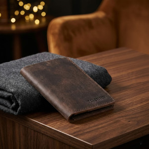TANSTITCH Men Casual Brown Genuine Leather Card Holder
