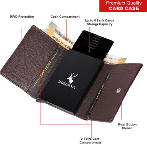 DOECRAFT Men Casual, Formal Brown, Black Genuine Leather Wallet