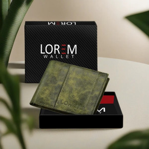 LOREM Men Casual, Evening/Party, Formal Green Artificial Leather Wallet
