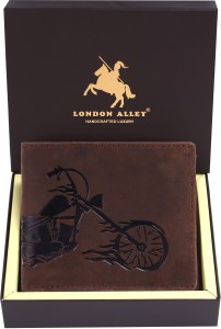 LONDON ALLEY Men Formal Brown Genuine Leather Wallet