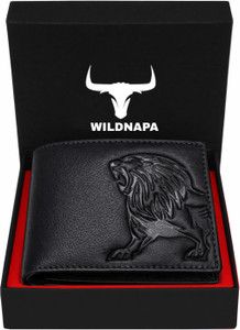 WILD NAPA Men Black Genuine Leather Wallet