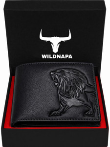 WILD NAPA Men Black Genuine Leather Wallet