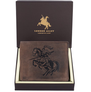 LONDON ALLEY Men Casual Brown Genuine Leather Wallet