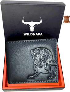 WILD NAPA Men Black Genuine Leather Wallet