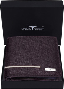 URBAN FOREST Men Casual Brown Genuine Leather Wallet