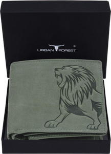 URBAN FOREST Men Casual Green Genuine Leather Wallet