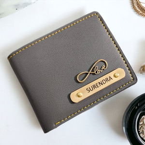 CELED Men Formal Grey Genuine Leather Wallet