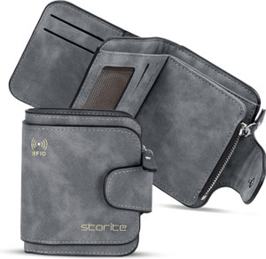 STORITE Men & Women Casual, Travel, Formal, Evening/Party, Trendy Grey Artificial Leather Wallet