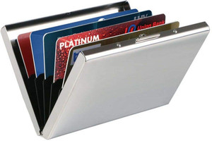 StealODeal Men & Women Silver Aluminium Card Holder