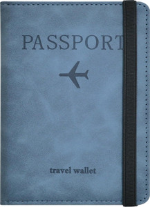 QIGALI Men & Women Travel, Trendy Blue Artificial Leather Document Holder