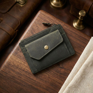 TANSTITCH Men & Women Casual, Trendy, Travel, Evening/Party Green Genuine Leather Card Holder