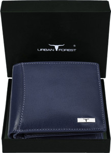 URBAN FOREST Men Casual Blue Genuine Leather Wallet