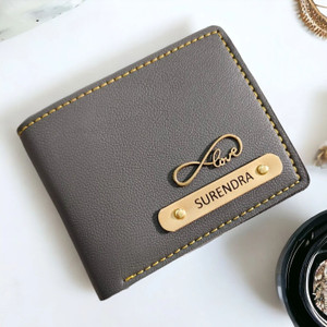 CELED Men Formal Grey Genuine Leather Wallet