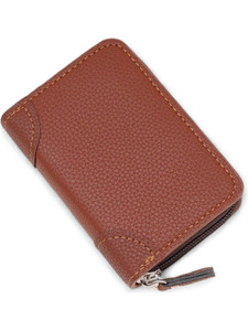 BEDIVINE Men & Women Casual, Evening/Party, Formal, Ethnic, Travel, Trendy Tan Artificial Leather Card Holder