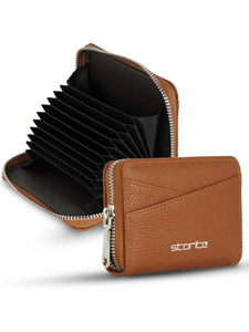 STORITE Men & Women Casual, Formal, Travel, Trendy Brown Artificial Leather Card Holder