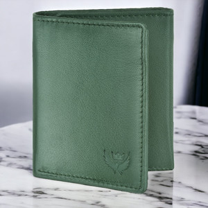 LORENZ Men Casual Green Genuine Leather Wallet