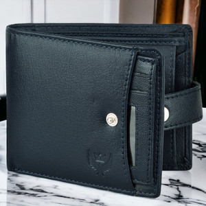 LORENZ Men Casual Blue Genuine Leather Wallet