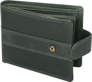 Jungler Men Casual, Travel, Trendy Green Genuine Leather Wallet