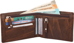 Zombify Men Casual, Evening/Party, Formal, Travel, Trendy Brown Genuine Leather Wallet