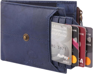 Nice Purse Men & Women Formal, Casual Blue Genuine Leather Wallet