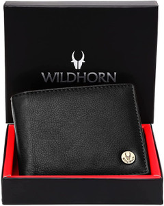 WILDHORN Men Casual Black Genuine Leather Wallet