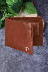 TAQWA Men Tan Genuine Leather, Artificial Leather Wallet