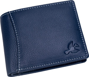 HORNBULL Men Casual Blue Genuine Leather Wallet