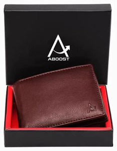 ABOOST Men Casual, Formal, Evening/Party, Travel, Trendy Maroon Genuine Leather Wallet
