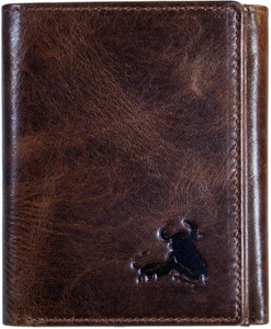 CONTACTS Men Casual Brown Genuine Leather Wallet