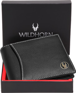 WILDHORN Men Casual Black Genuine Leather Wallet
