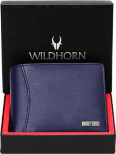 WILDHORN Men Casual Blue Genuine Leather Wallet