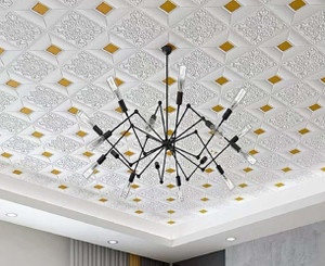 Yugam Decorative White, Gold Wallpaper