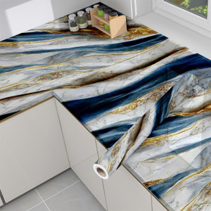 YOGVAYNA 12000 cm RESIN BLUE WALLSTICKER 200*60CM Self Adhesive Sticker
