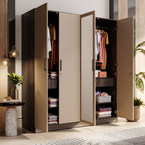 Wakefit Cashmere Plus Engineered Wood 4 Door Wardrobe