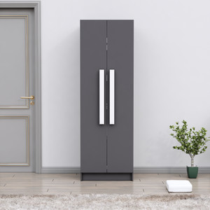 Hexa Red Wooden Wardrobe with 2 Drawer & Hanging Space 3 Year Warranty Engineered Wood 2 Door Wardrobe